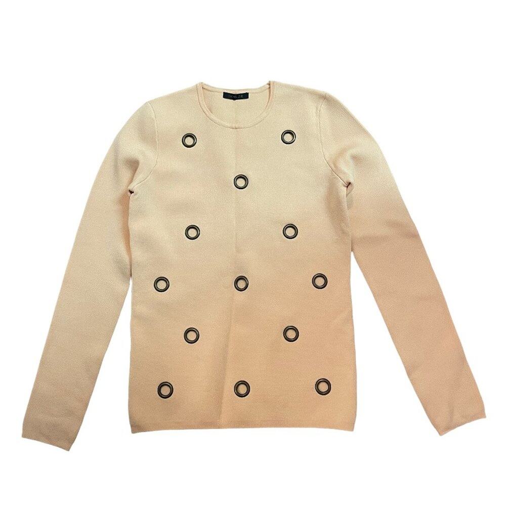 Rachel Zoe Grommet Hole Sweater Apricot Light Orange Sample